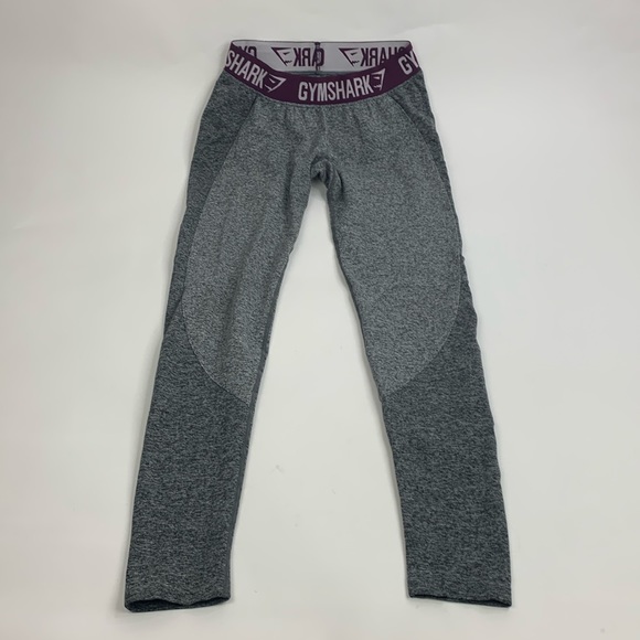 GYMSHARK Leggings Size Small Heather Purple gray with stretch Designer Workout - Picture 2 of 14